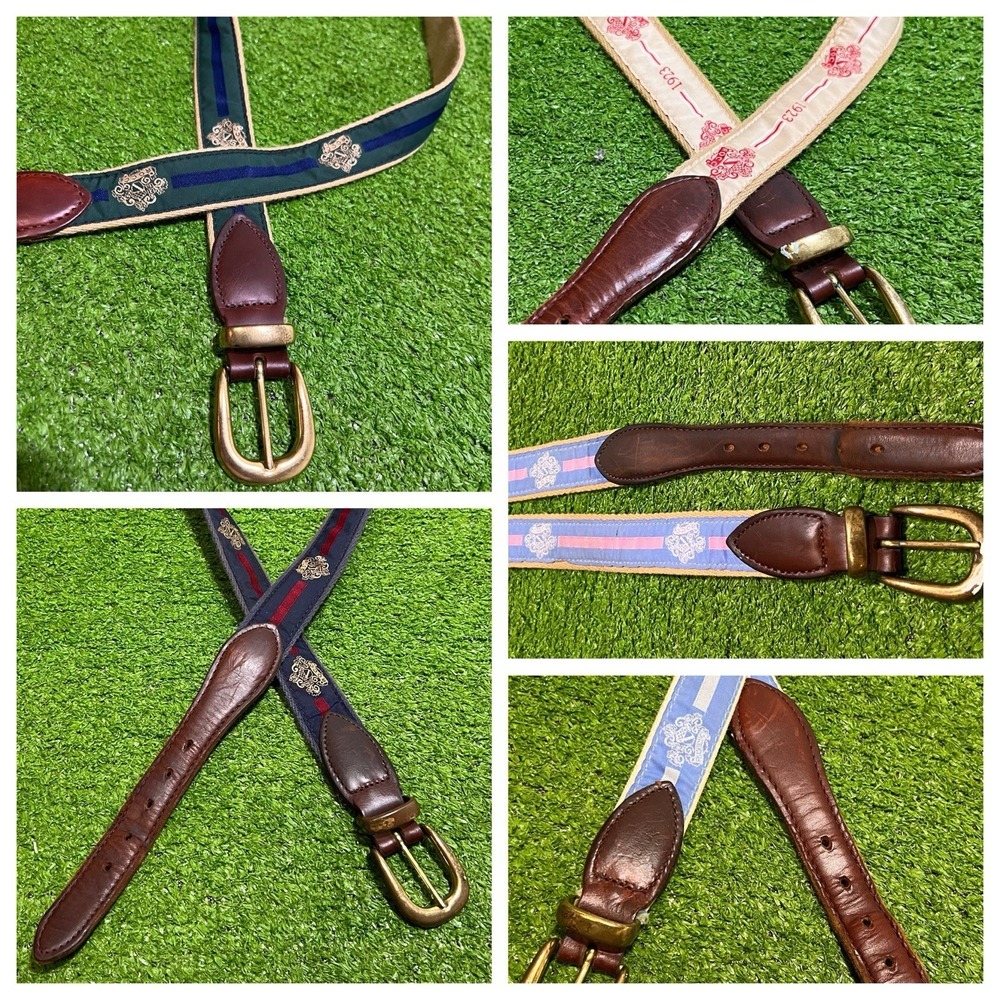 Vintage 1980s Sailing Golf Belt SZ 42 (Lot Of 5) Yacht Wear Nautical Preppy USA